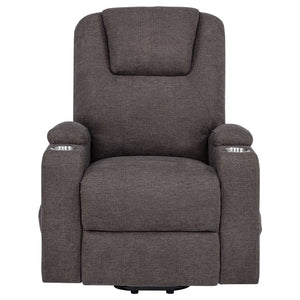 Coaster Louie Chenille Upholstered Power Lift Massage Chair Brown