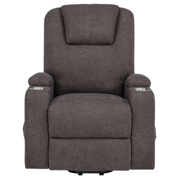 Coaster Louie Chenille Upholstered Power Lift Massage Chair Brown