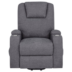 Coaster Louie Chenille Upholstered Power Lift Massage Chair Grey