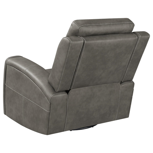 Coaster Brickston Triple Power Swivel Glider Recliner Charcoal