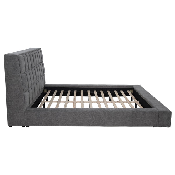 Coaster Dreux Upholstered Queen Panel Platform Bed Grey