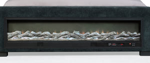 Coaster Preston Upholstered Queen Audio Flame Visualizer Bed Dark Blue