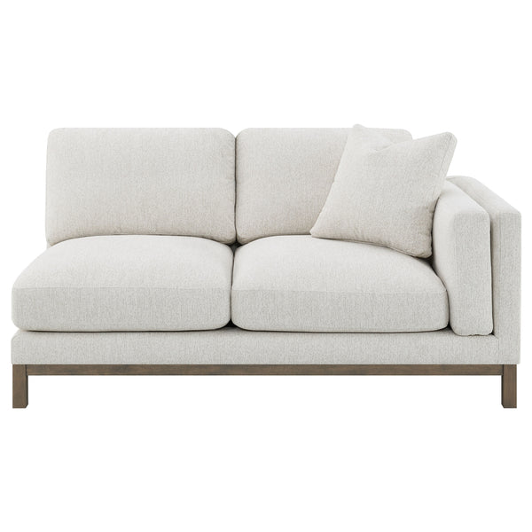 Coaster Geneva Boucle Upholstered Sectional Chaise Sofa Sand
