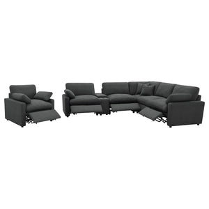 Coaster Collins 6-Piece Modular Power Reclining Sectional Dark Grey