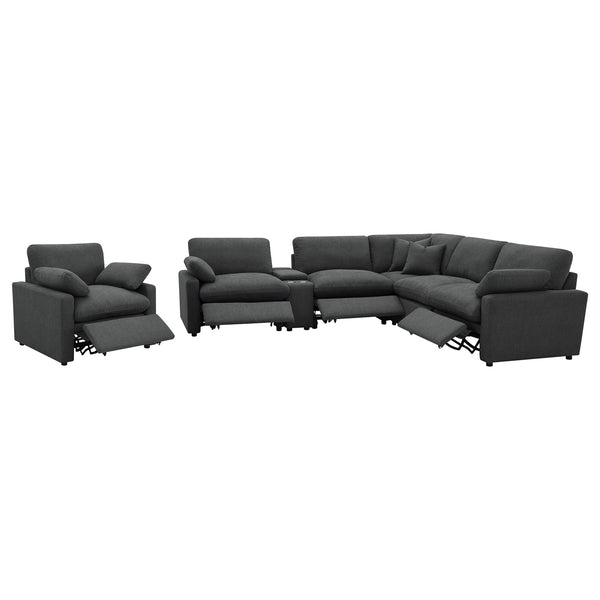 Coaster Collins 6-Piece Modular Power Reclining Sectional Dark Grey