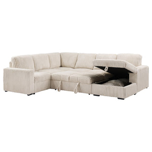 Coaster Devonshire Sleeper Sectional Sofa Storage Chaise Camel