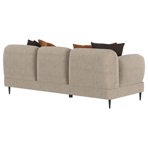 Coaster Jade Chenille Upholstered Sculpted Track Arm Sofa Latte