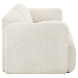 Coaster Dorset Fabric Upholstered Round Track Arm Sofa White