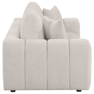 Coaster Burnett Chenille Upholstered Wide Arm Sofa Ivory