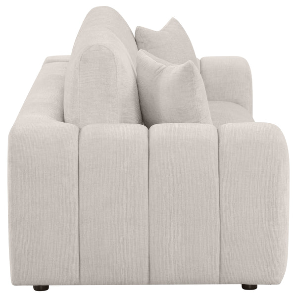 Coaster Burnett Chenille Upholstered Wide Arm Sofa Ivory