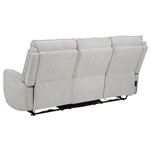 Coaster Sylmar Chenille Upholstered Power Reclining Sofa Dove Grey