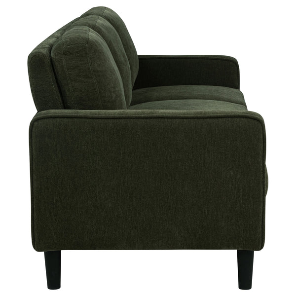 Coaster Ruth 77-Inch Fabric Upholstered Track Arm Sofa Matcha Green