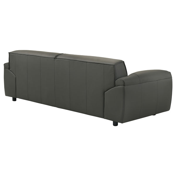 Coaster Buxton Top Grain Leather Upholstered Sofa Graphite