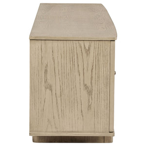 Coaster Kailani 79-Inch 4-Door Cane Tv Stand Media Console Beige Oak