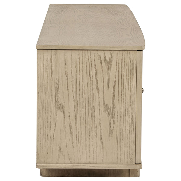Coaster Kailani 79-Inch 4-Door Cane Tv Stand Media Console Beige Oak