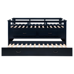 Coaster Carlsbad Wood Twin Captains Bed With Trundle Navy Blue