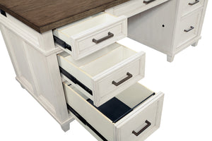 Aspenhome Caraway Executive Desk Aged Ivory