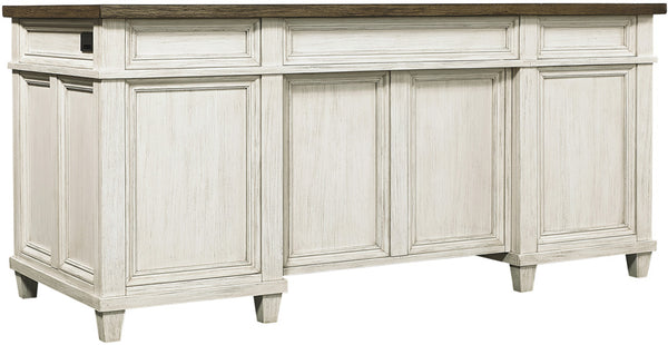Aspenhome Caraway Executive Desk Aged Ivory