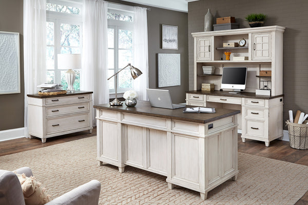 Aspenhome Caraway Executive Desk Aged Ivory