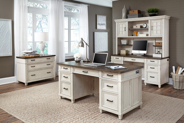 Aspenhome Caraway Executive Desk Aged Ivory
