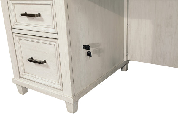 Aspenhome Caraway Executive Desk Aged Ivory