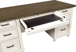 Aspenhome Caraway Executive Desk Aged Ivory