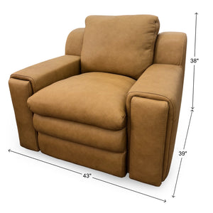 Rivian Leather Accent Armchair with Music Safari Umber