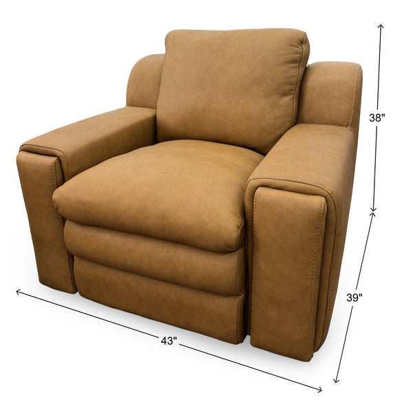 Rivian Leather Accent Armchair with Music Safari Umber