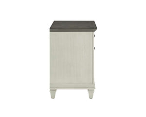 Martin Furniture Hartford Linen White Office Lateral File Cabinet with Gray Patterned Top