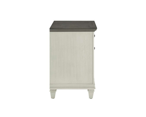 Martin Furniture Hartford Linen White Office Lateral File Cabinet with Gray Patterned Top