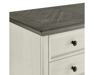 Martin Furniture Hartford Linen White Office Lateral File Cabinet with Gray Patterned Top