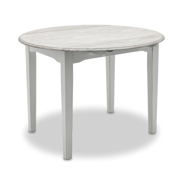 Seawinds Islamorada Distressed Taupe Round Drop Leaf Dining Table
