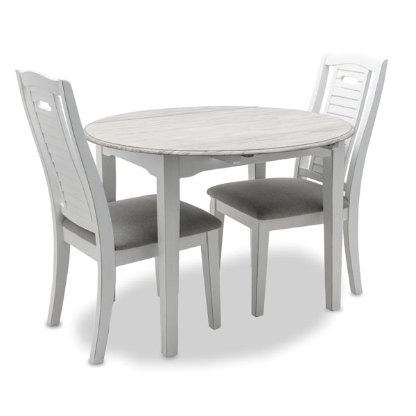 Seawinds Islamorada Distressed Taupe Round Drop Leaf Dining Table