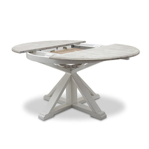 Seawinds Islamorada Distressed Taupe Round Dining Table with Butterfly Leaf