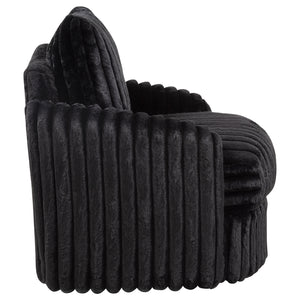 Coaster Sarco Corduroy Upholstered Swivel Accent Arm Chair Black
