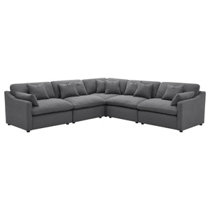 Coaster Hobson Upholstered Armless Chair Charcoal