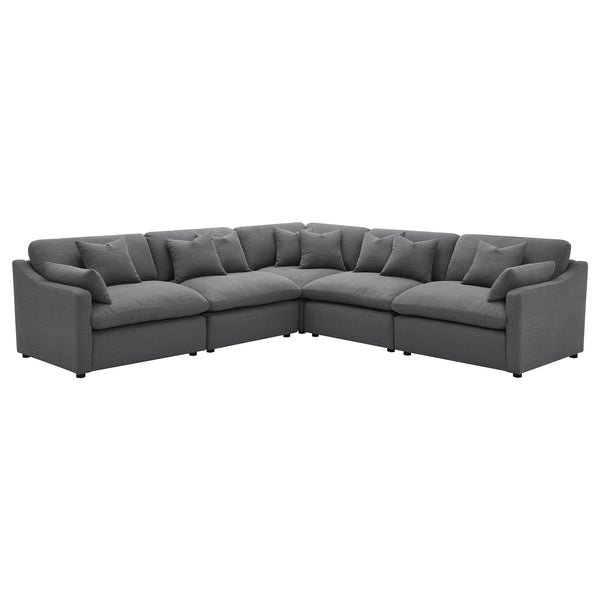 Coaster Hobson Upholstered Armless Chair Charcoal