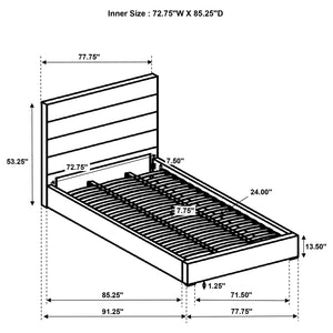 Coaster Felicity 53-Inch Upholstered California King Bed White