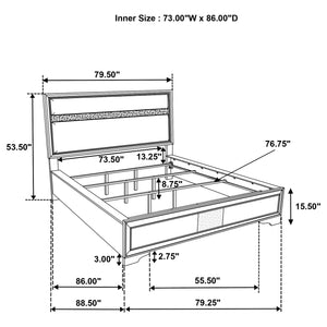 Coaster Miranda 54-Inch Upholstered California King Panel Bed Black