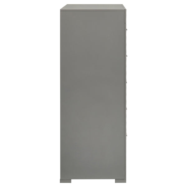 Coaster Ives 5-Drawer Bedroom Chest Of Drawers Grey High Gloss