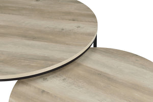 Coaster Lainey 2-Piece Round Nesting Coffee Table Distressed Pine