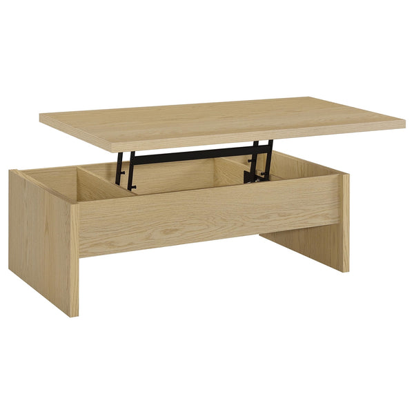 Coaster Canoga 3-Piece Lift Top Cocktail Coffee Table Set Light Oak
