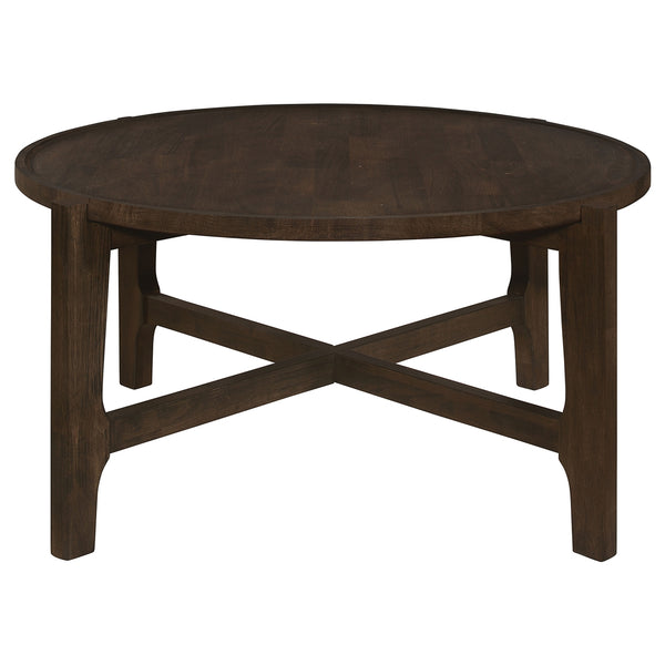 Coaster Cota 2-Piece Solid Wood Coffee & End Table Set Dark Brown