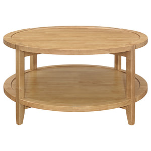 Coaster Camillo 3-Piece Round Coffee & End Table Set Maple
