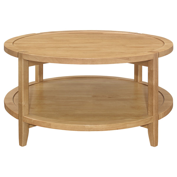 Coaster Camillo 3-Piece Round Coffee & End Table Set Maple