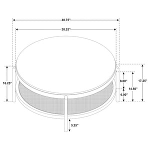 Coaster Arini Round Coffee Table With Storage Shelf Black