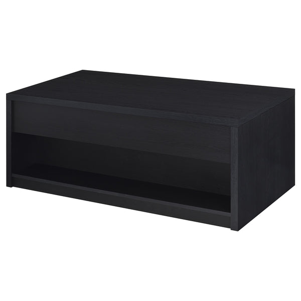 Coaster Knapp Lift Top Cocktail Coffee Table With Dual Drawers Black
