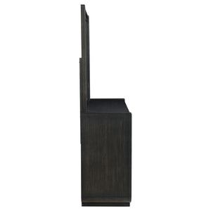 Coaster Leandro 8-Drawer Bedroom Dresser With Mirror Burnished Black