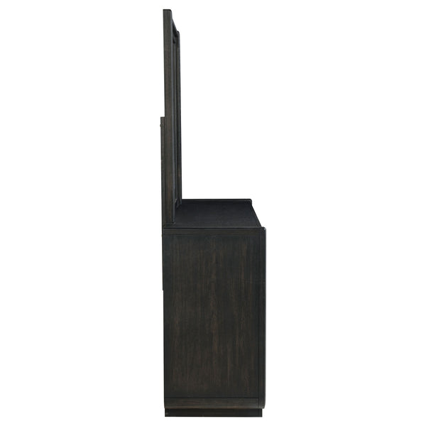 Coaster Leandro 8-Drawer Bedroom Dresser With Mirror Burnished Black