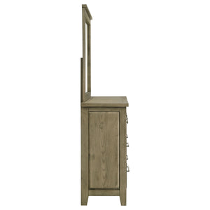 Coaster Hazlewood 6-Drawer Bedroom Dresser With Mirror Vineyard Oak